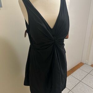 Shapermint Black Knot-Front Swim Dress